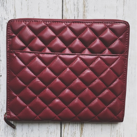 Eco Style Bordeaux Red & Red Burgundy Faux Leather Purse iPad Case EBOR-RD10 - Picture 3 of 10